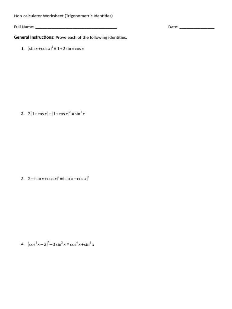 WS Graphing Sin Cos Tan Copy | PDF