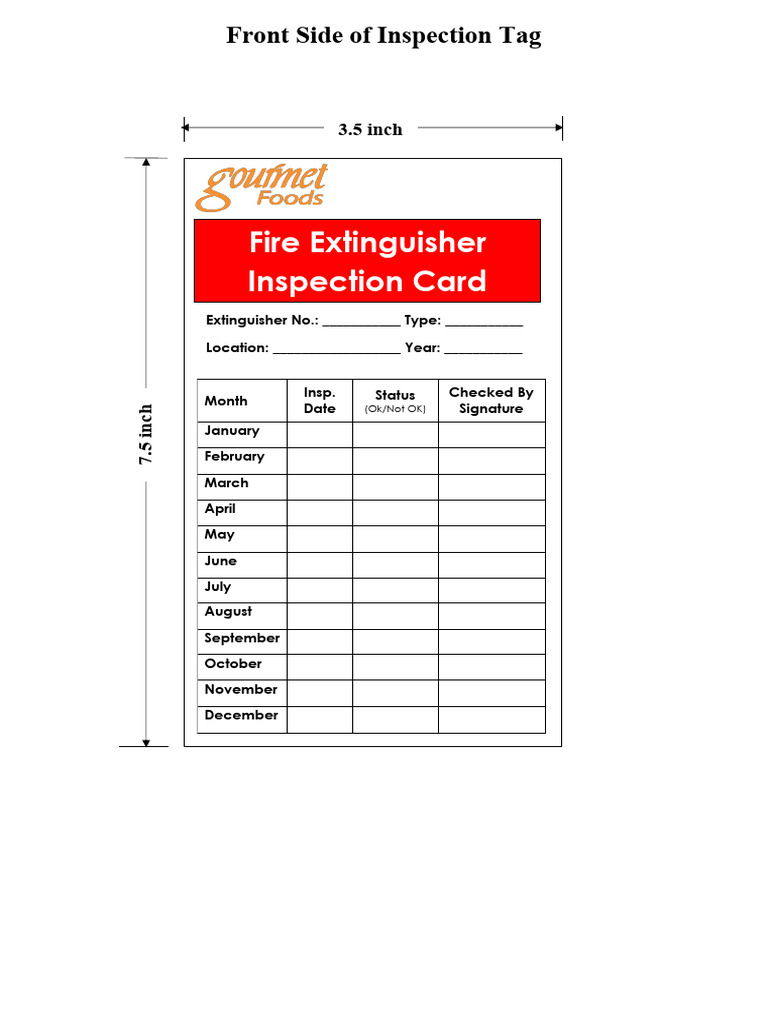 Inspection Card | PDF