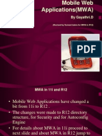 Mobile Web Applications (MWA)