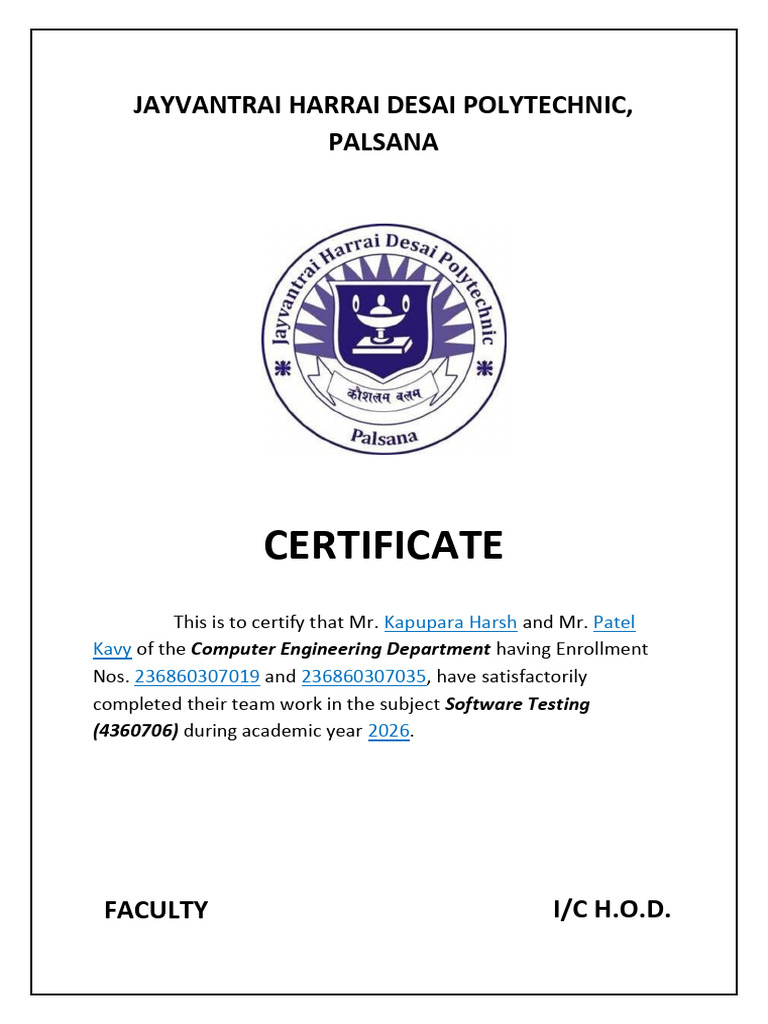 ST Certificate | PDF