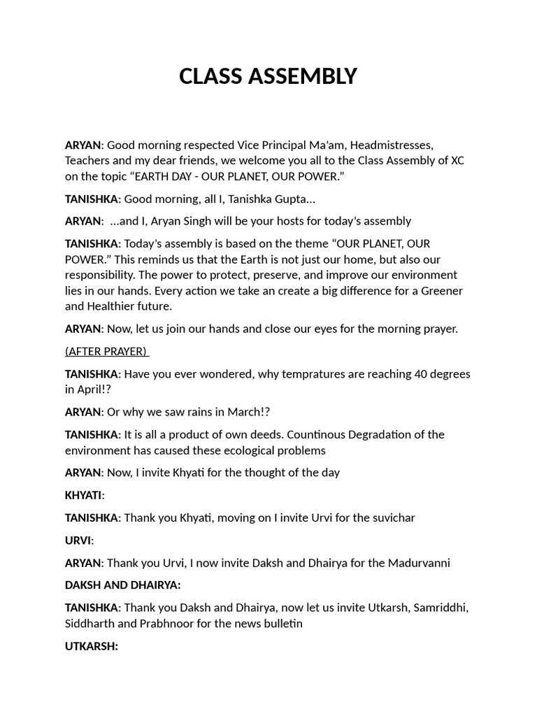 Class Assembly | PDF