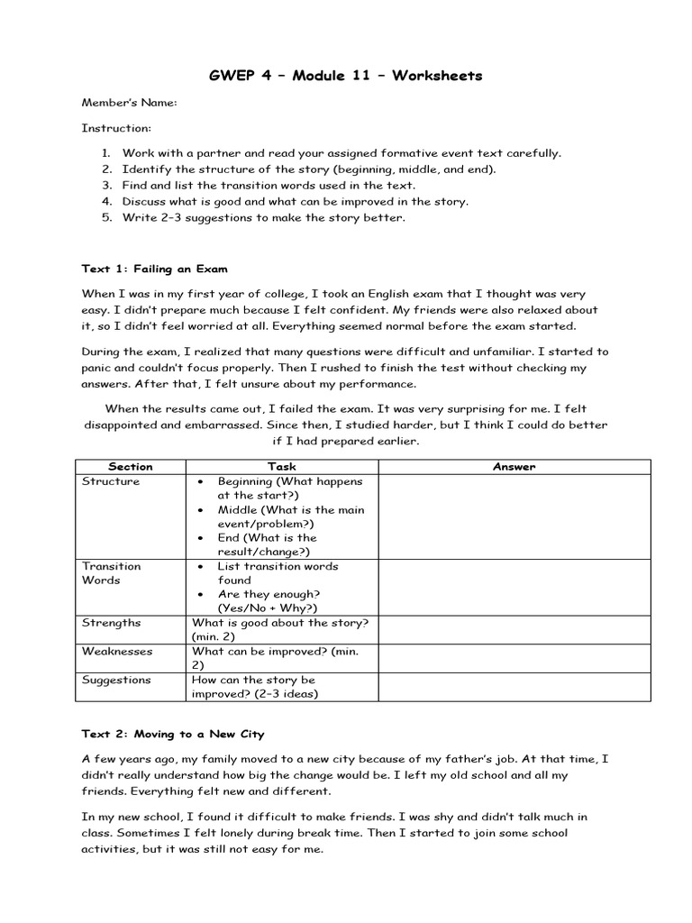 GWEP 4 - Module 11 Worksheet | PDF
