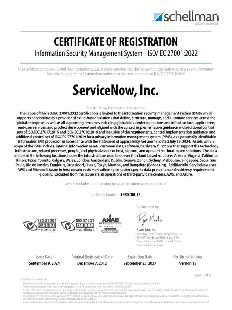ServiceNow_1980700-15 | PDF | Cloud Computing | Implied Warranty