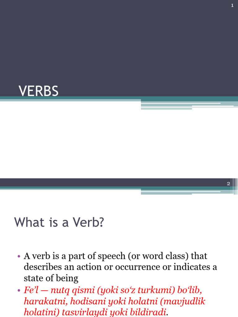 Session 10 Verbs (1) | PDF | Verb | Grammatical Tense