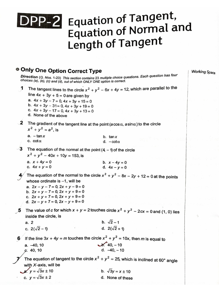 Circles Dpp 2 With Solution | PDF