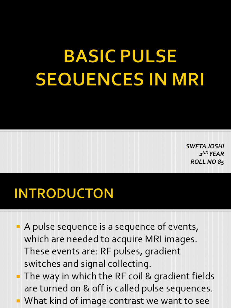 1basic Pulse Sequences in Mri | PDF | Magnetic Resonance Imaging ...