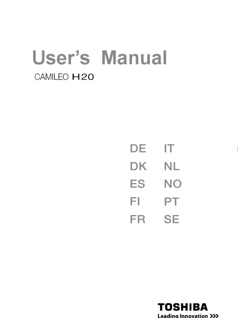 Toshiba Camileo H20 Manual | PDF | Display Resolution | Exposure ...