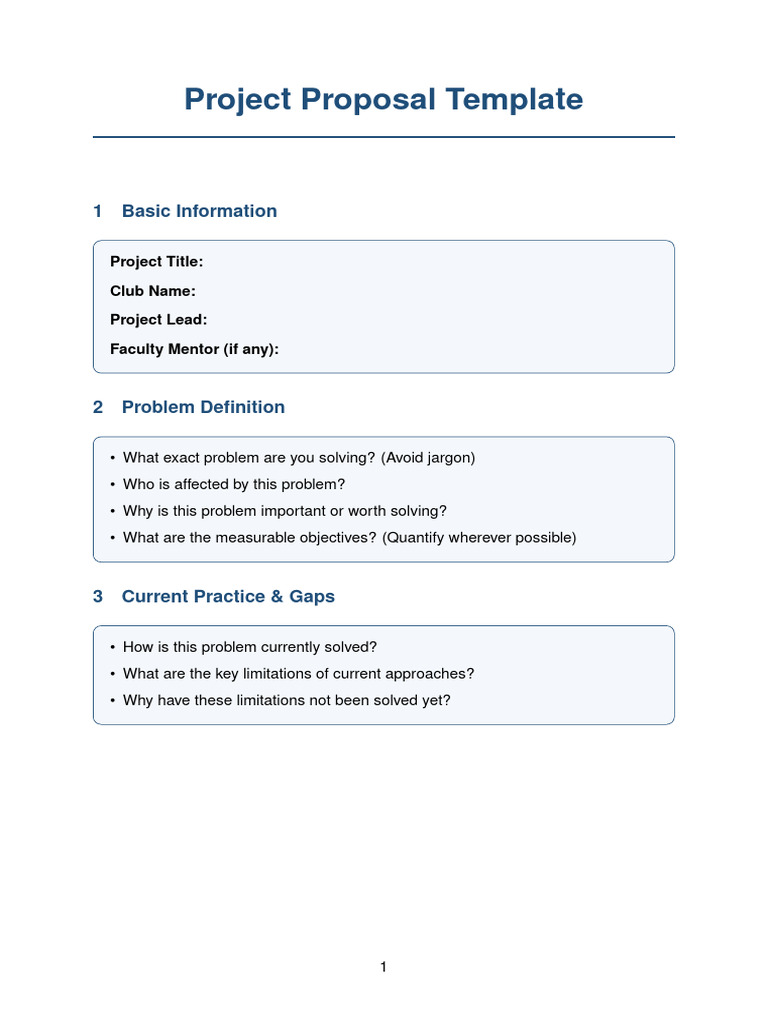 Project Proposal Template (1) | PDF | Risk | Performance Indicator