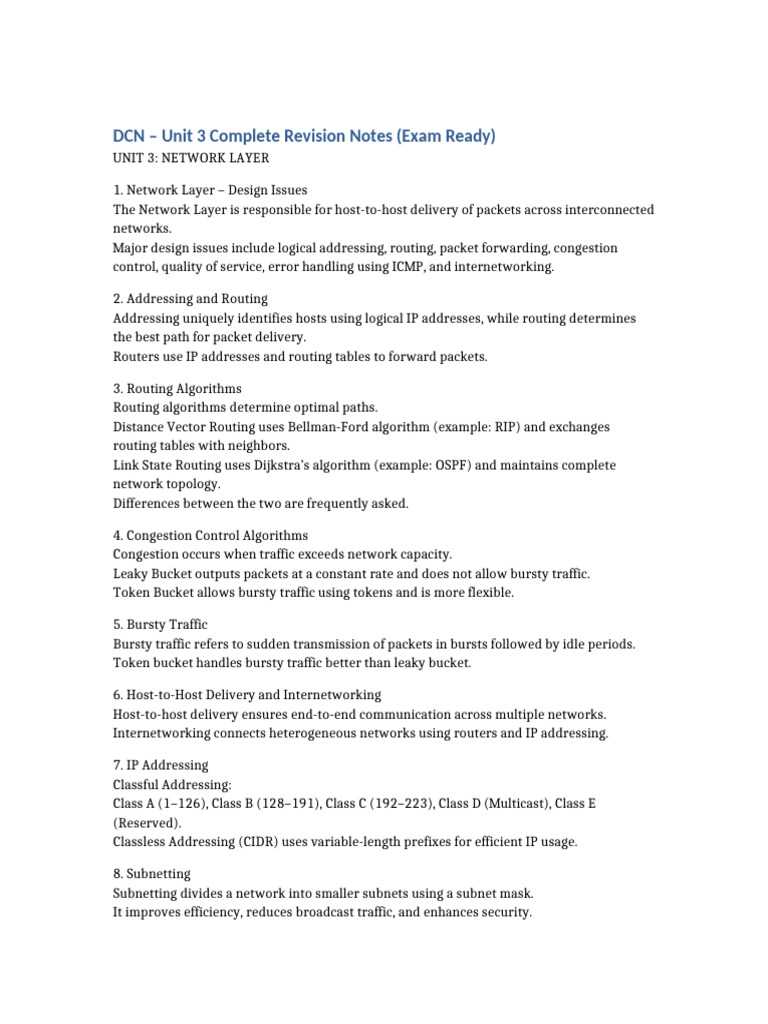 DCN Unit 3 Complete Notes | PDF | Internet Protocols | Computer Network