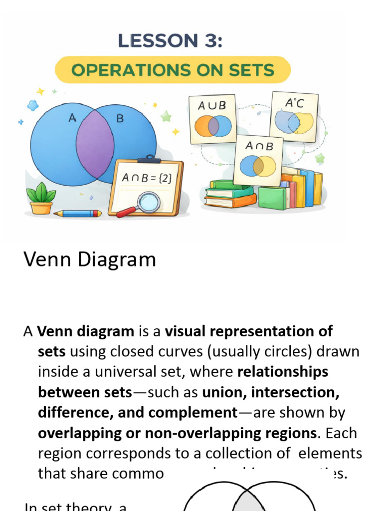 Lesson3 Operations on Sets | PDF | Intersection (Set Theory ...