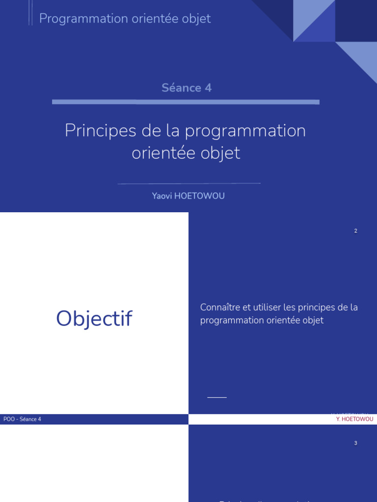 Principes de La Programmation Orientée Objet | PDF | Programmation ...