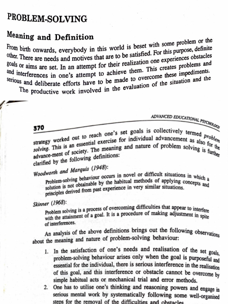 Problem Solving Nature and Processes (SK Mangal) | PDF | Epistemology ...