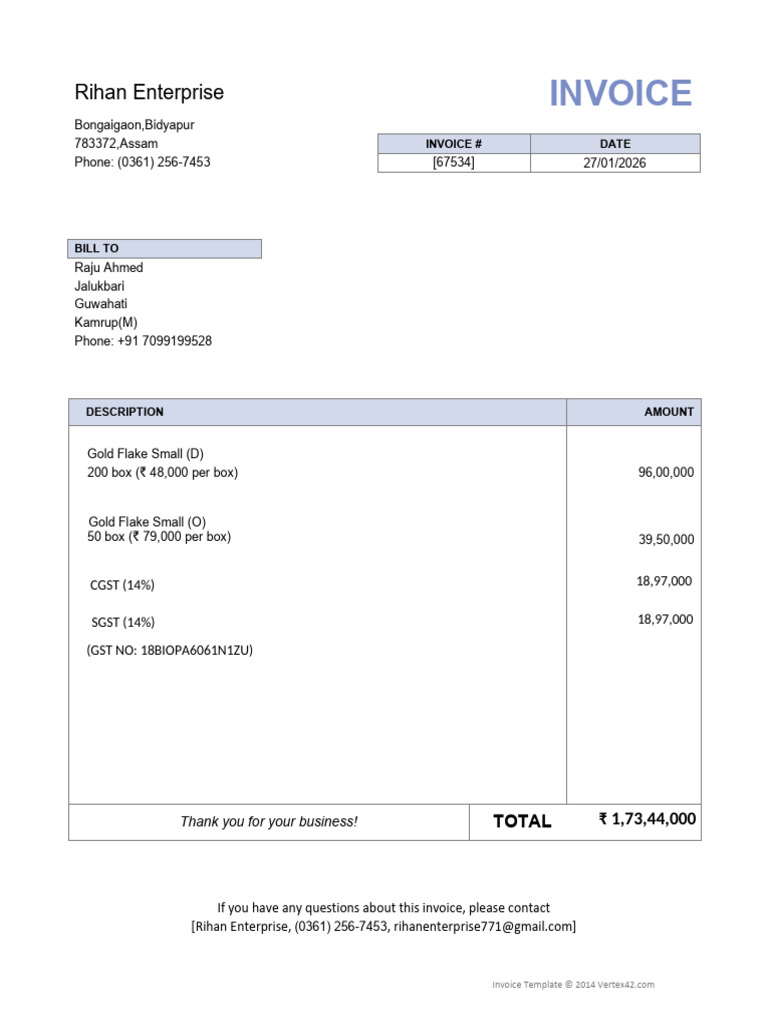 Invoice Raju Ahmed | PDF