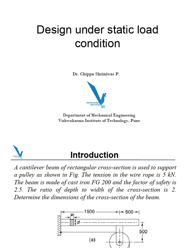Design Under Static Load Condition | PDF | Strength Of Materials ...