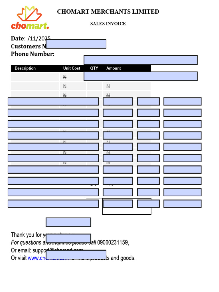 Warehouse Invoice Fillable Final | PDF