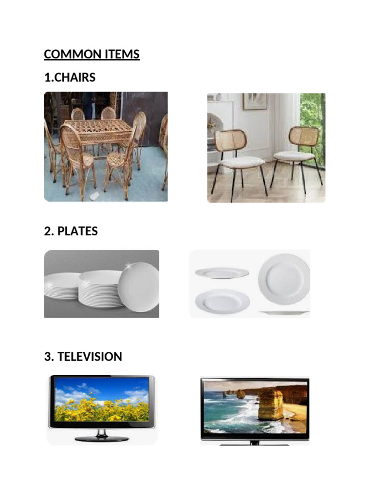 Common Items - Copy | PDF