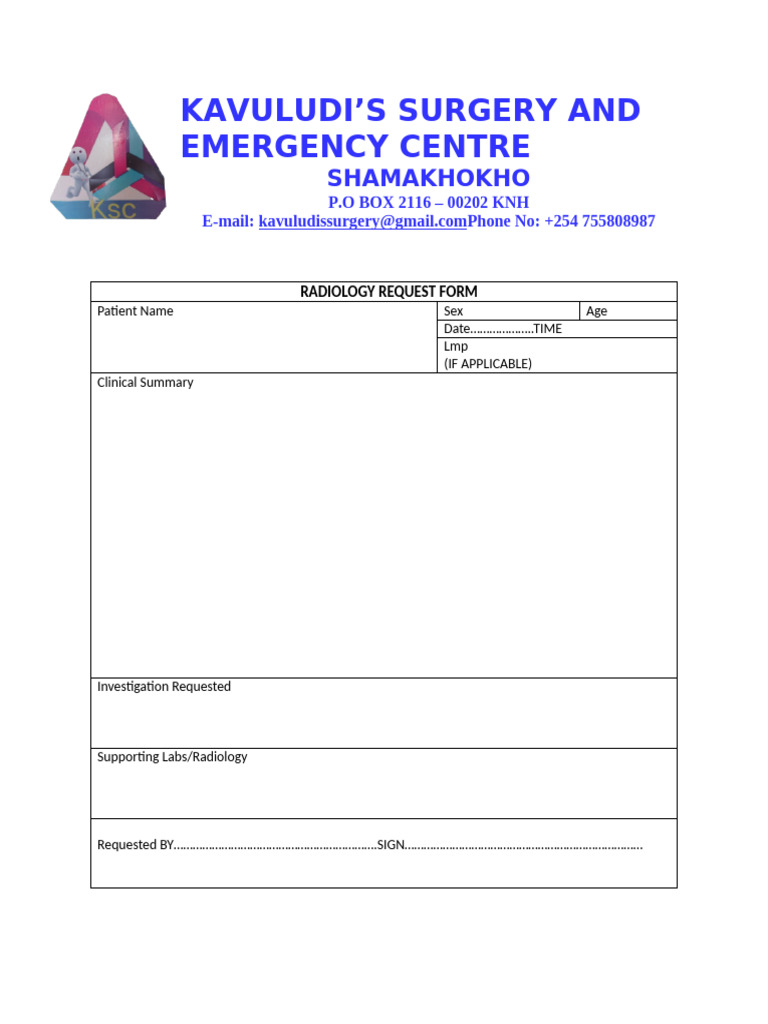 Radiology Request | PDF