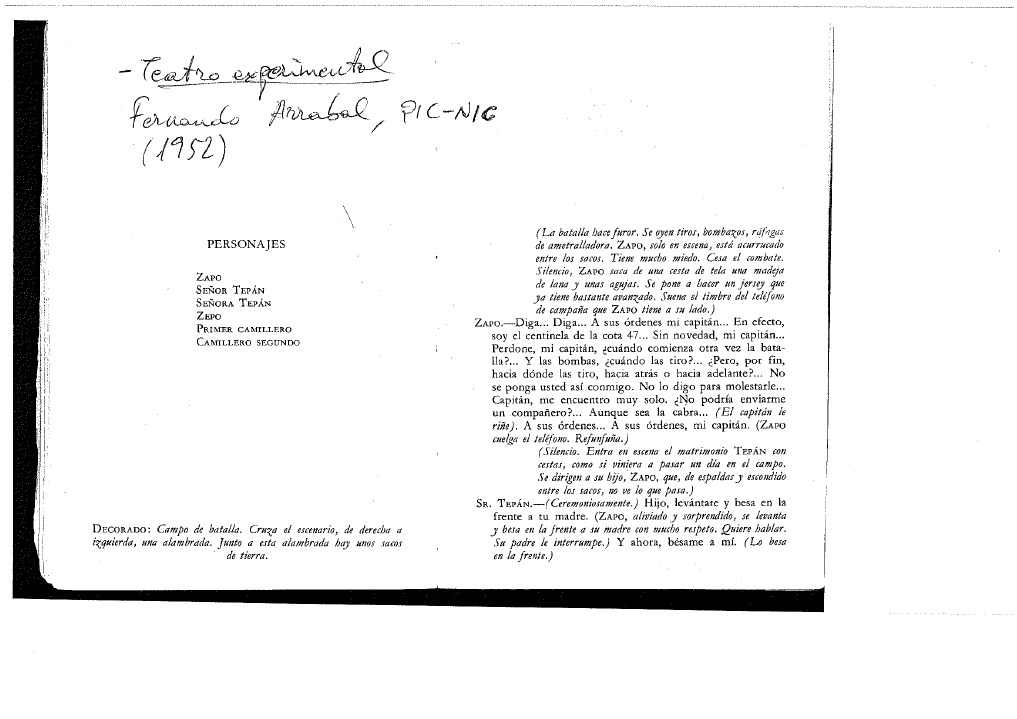 Arrabal Picnic PDF