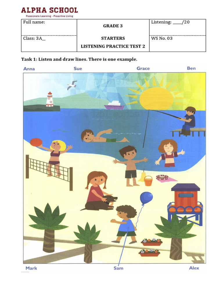 0.5. Ws03-Starters Listening Practice Test 2 | PDF