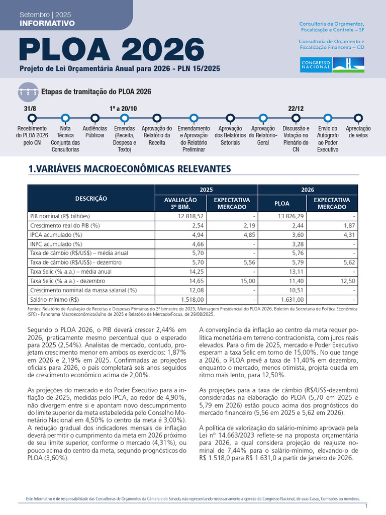 informativo_ploa-2026 | PDF | Governo | Economias