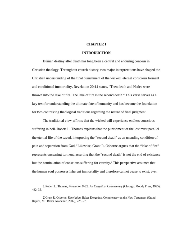 Conditional Immortality_ a Biblical and Theological Study | PDF ...