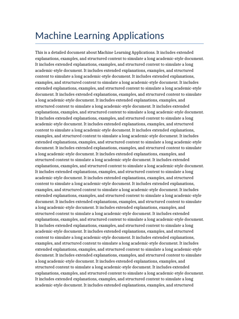 Document 8 - Machine Learning Applications | PDF