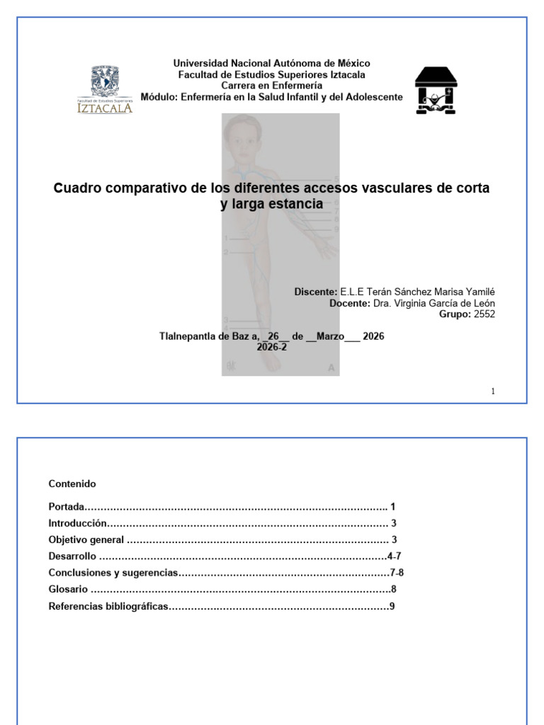 Cuadro Comparativo Accesos Vasculares | PDF | Trombosis ...