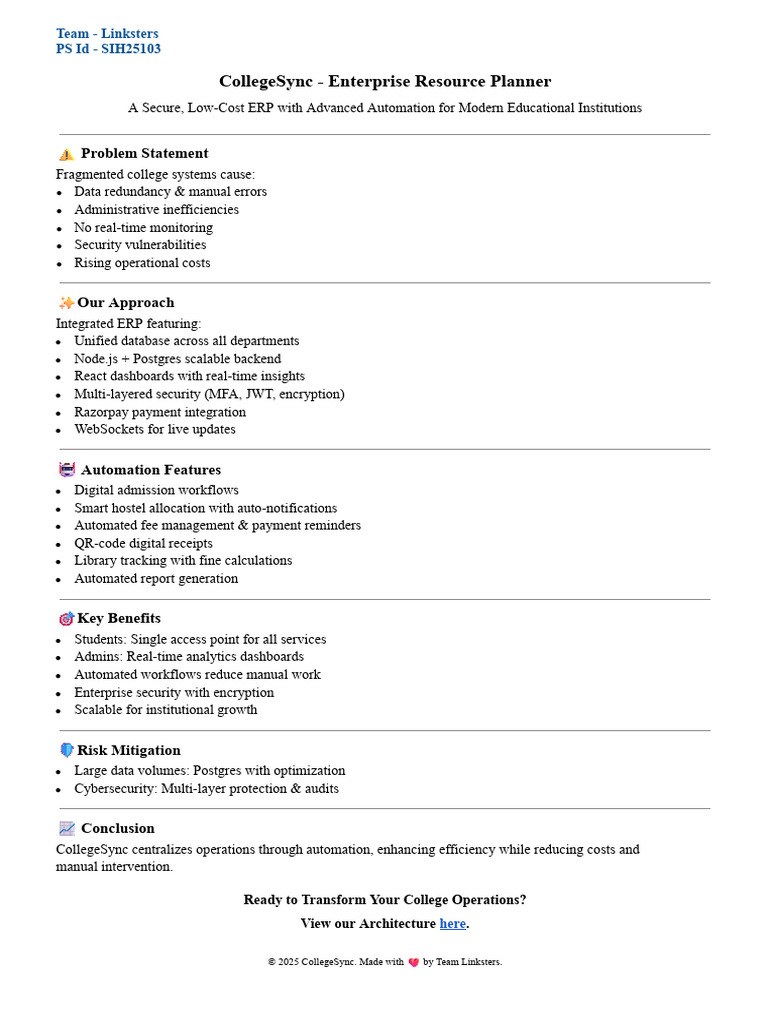 Linksters Pitch Deck SIH25103[2] | PDF