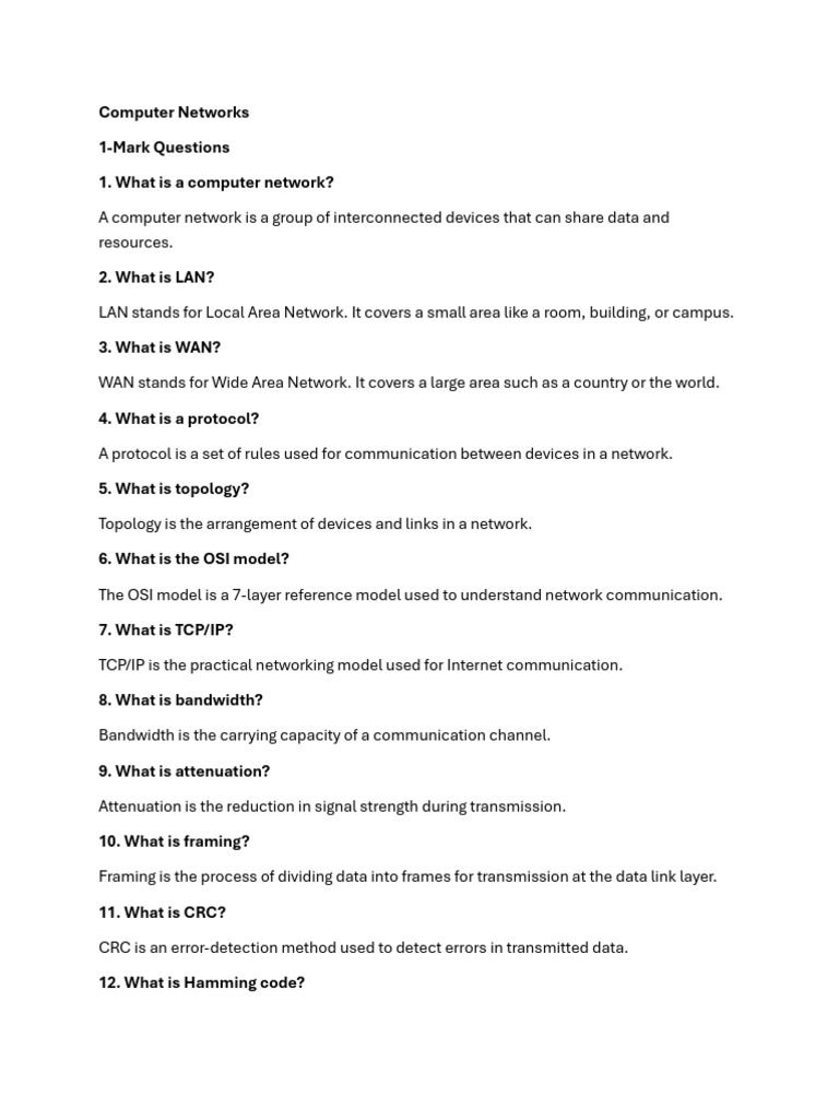 Computer Networks 1 | PDF | Computer Network | Osi Model