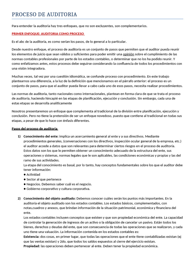 Proceso de Auditoria | PDF | Auditoría | Contabilidad