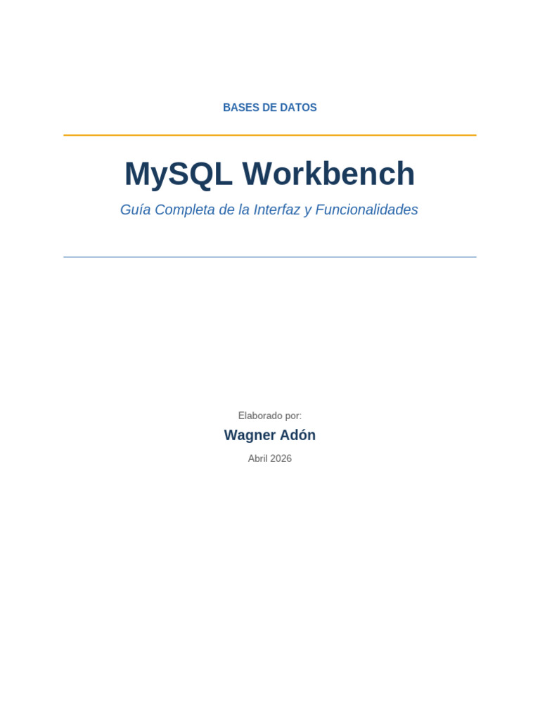Wagner Workbench | PDF | Mi sql | Bases de datos
