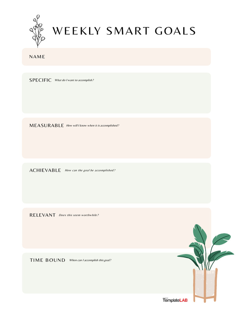 Weekly Smart Goals Template | PDF