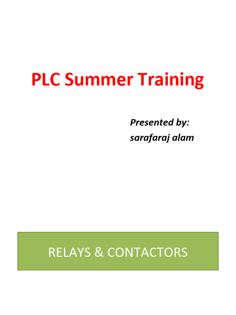 PLC Training | PDF | Programmable Logic Controller | Relay