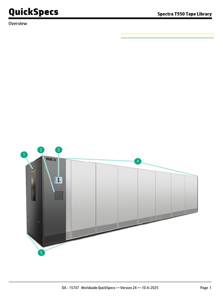 Spectra T950 Tape Library | PDF | Computer Data Storage | Computing