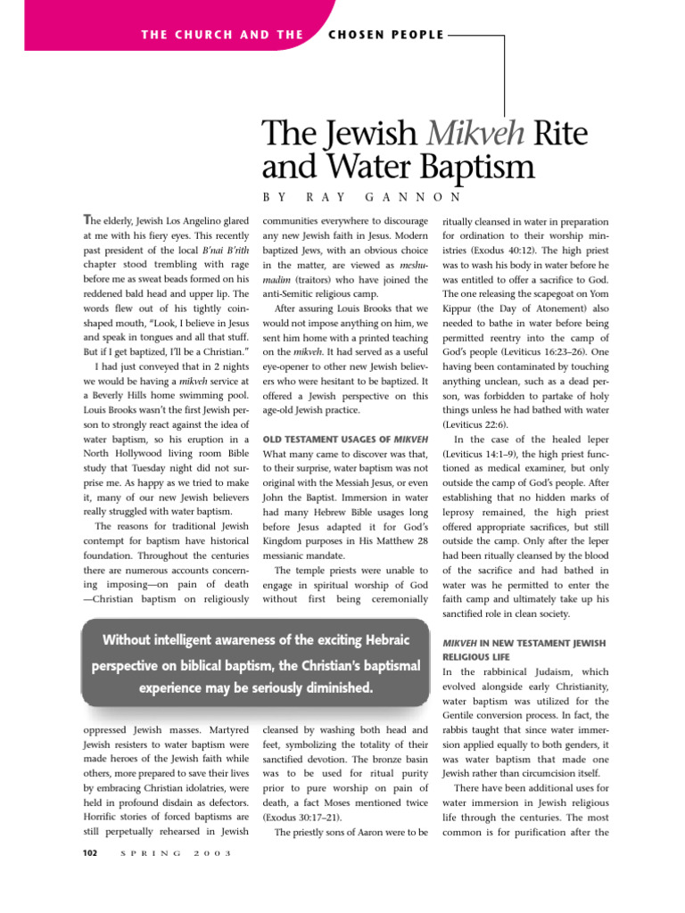 The+Jewish+Mikveh+Rite+and+Water+Baptism | PDF | Baptism | Jesus