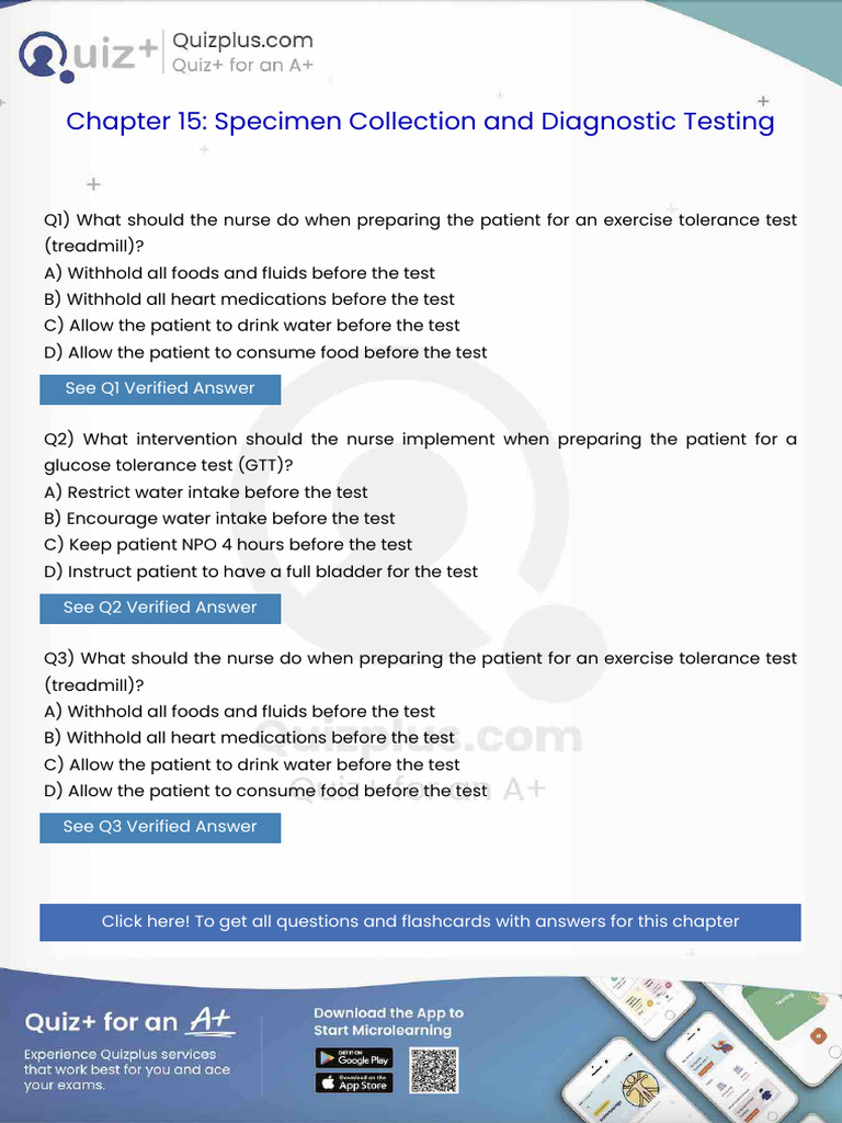 What Should the Nurse Do When Preparing the Patient for an Exercise ...