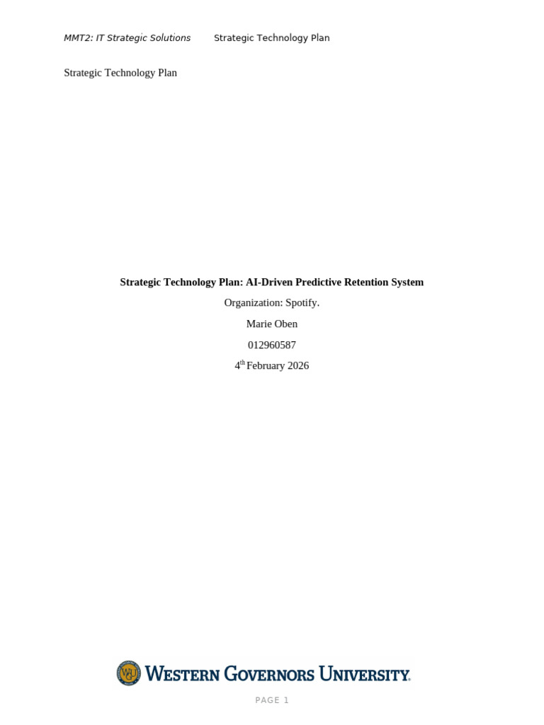 Task2 Strategic Technology Plan | PDF | Artificial Intelligence ...