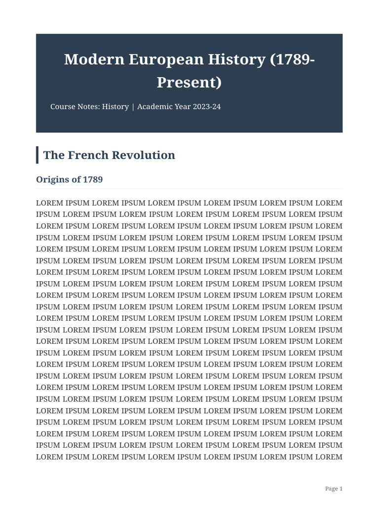 European History Notes | PDF | Political Science | International Relations
