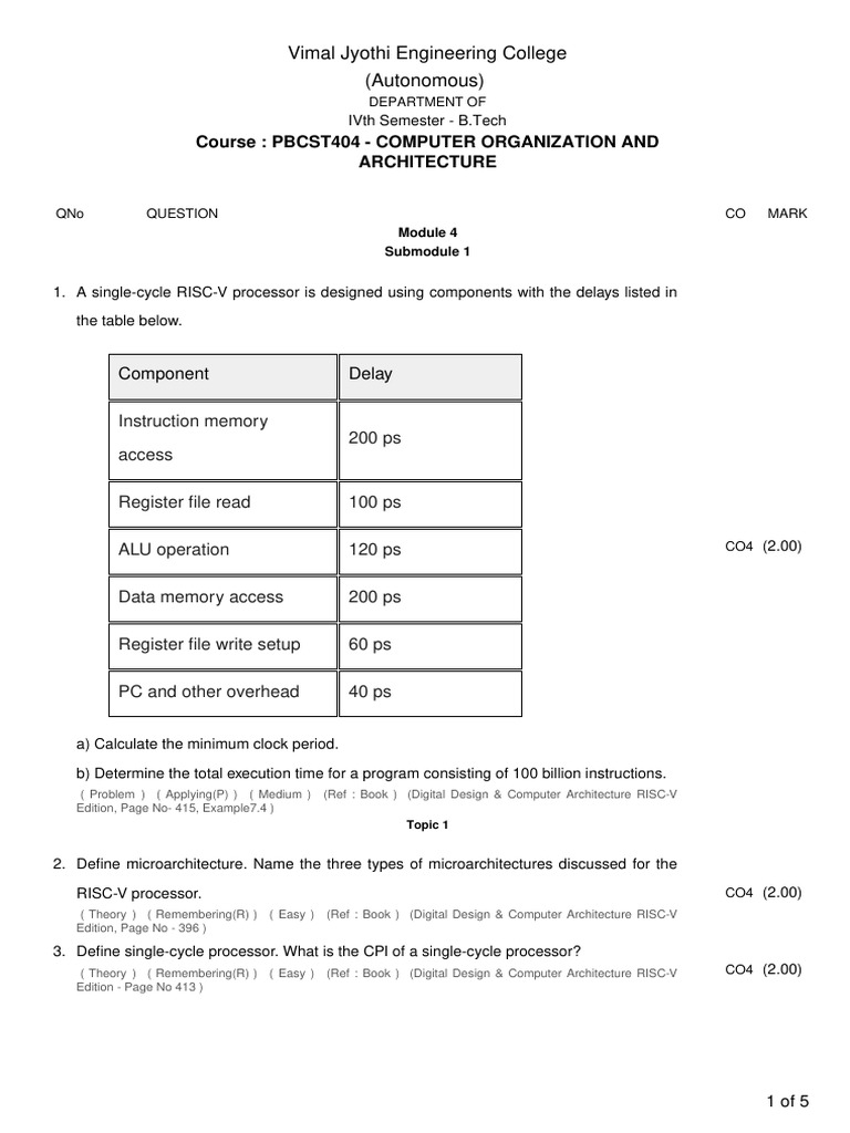 MODULE 4 | PDF | Central Processing Unit | Computer Architecture
