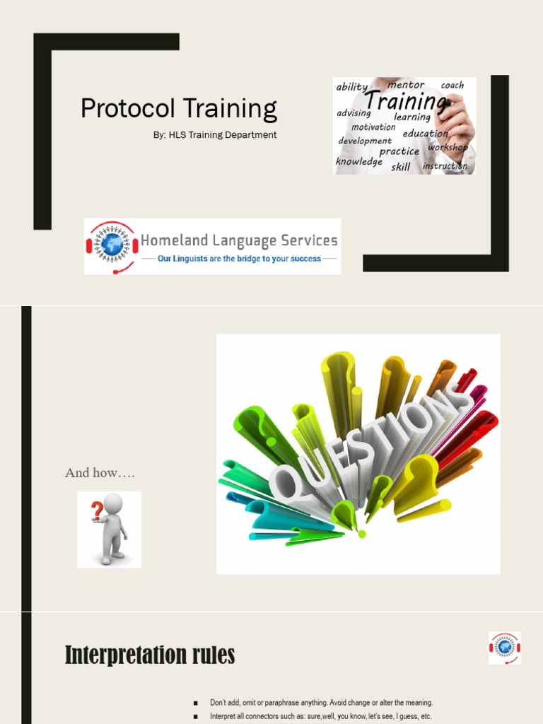 Protocol Training 2024 Handout | PDF | Language Interpretation ...