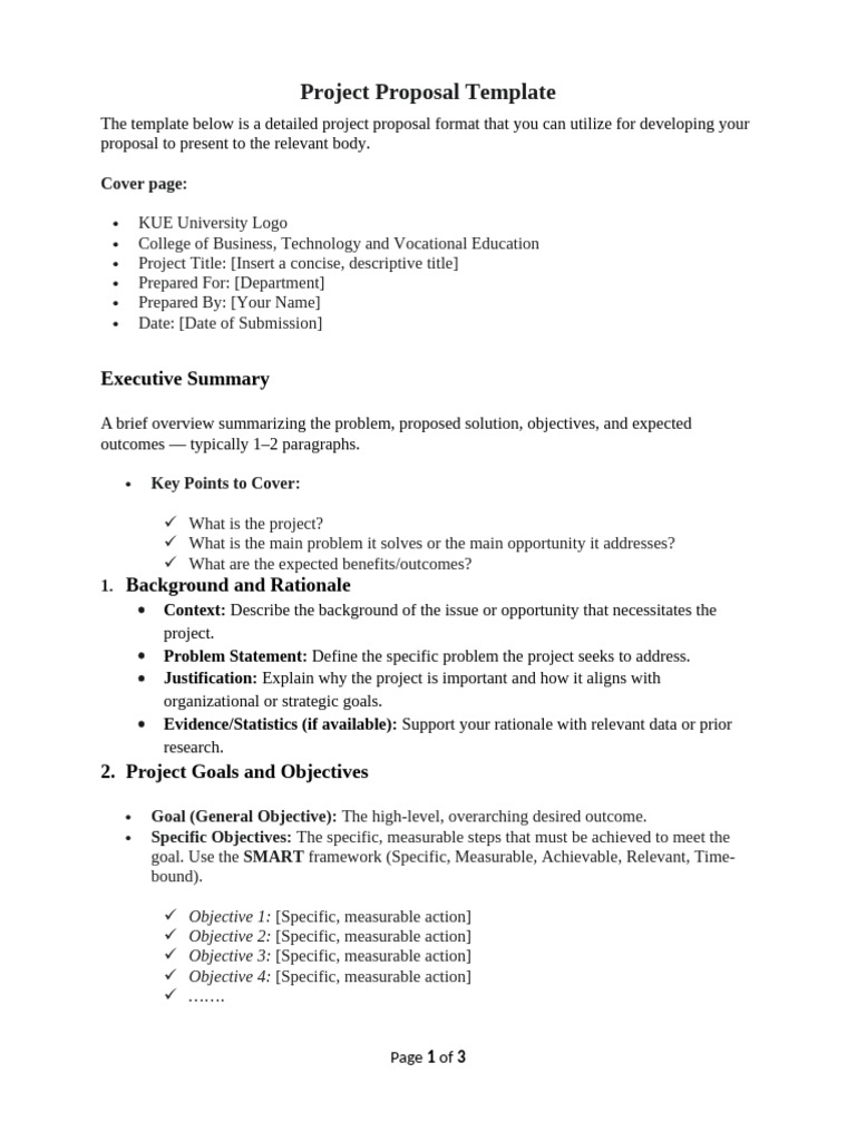 Project Proposal Template | PDF | Performance Indicator | Goal
