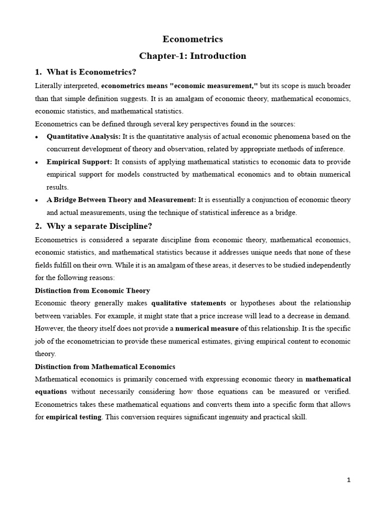 Econometrics Note for Mid Term | PDF | Econometrics | Statistics