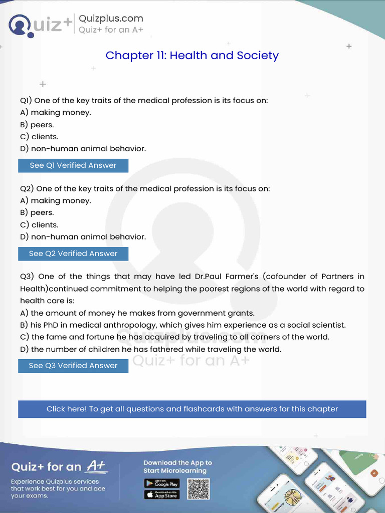 One of the Key Traits of the Medical Profession is Its Focus On | PDF