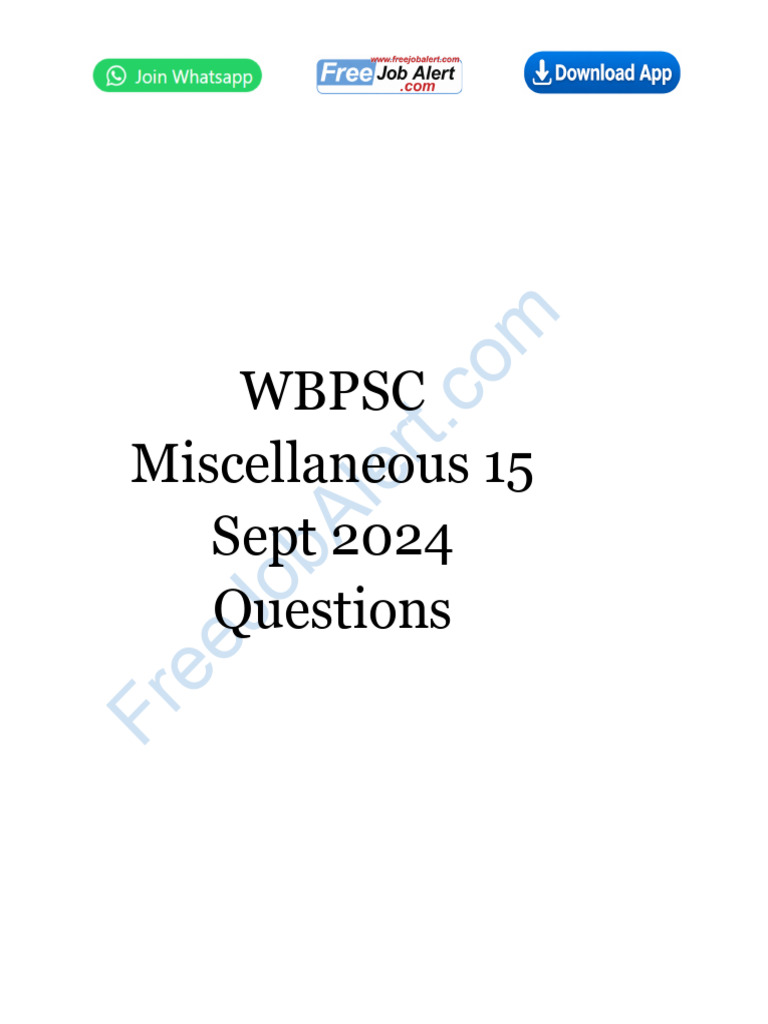 Wbpsc Miscellaneous Previous Year Question Papers 69eef37a15c0928691996 ...