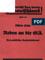 Lutze, Viktor - Reden an Die SA - Der Politische Katholizismus (1935, 24 S., Scan, Fraktur)