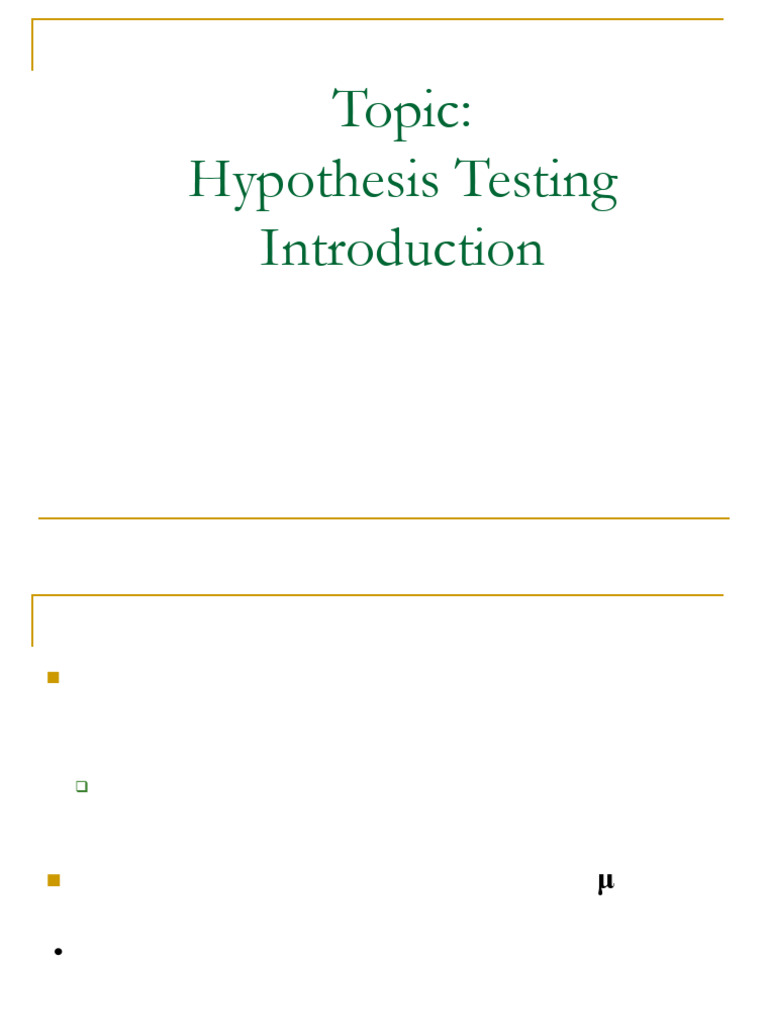 Ch 07 Hypothesis Testing Introduction MIU | PDF | Statistical ...