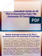 Beatriz Armendariz Holds An M. Phil in Economics From The University of Cambridge