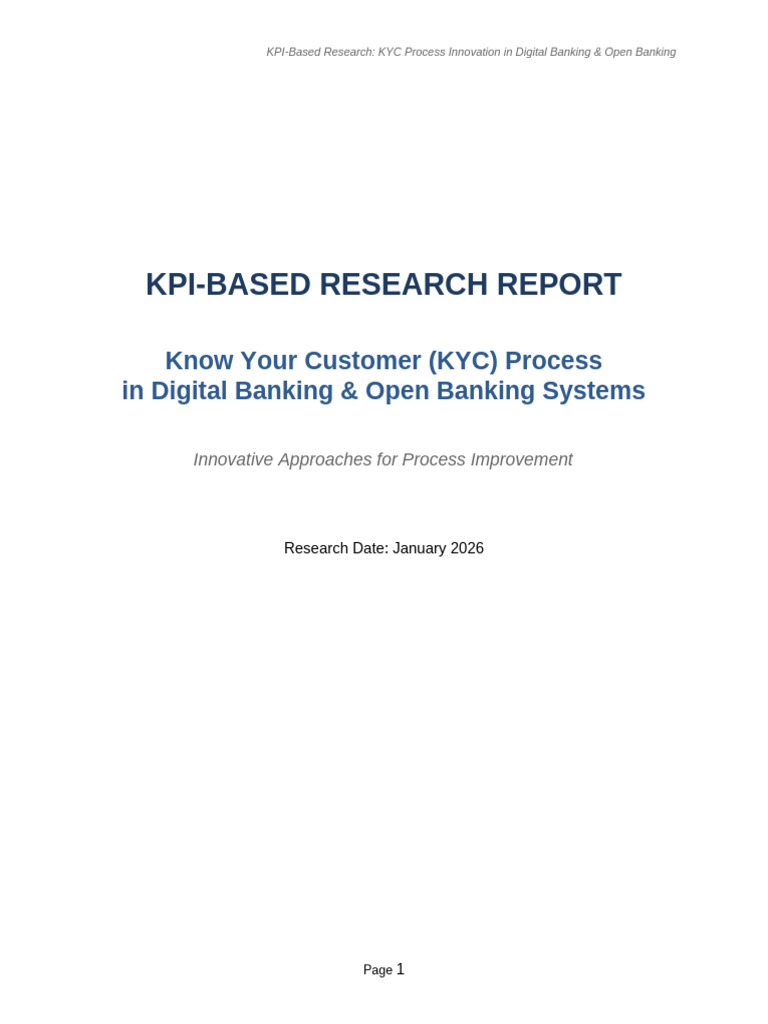 KYC KPI Research Report | PDF | Business