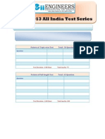 GATE 2013 Mock Test Series Schedule