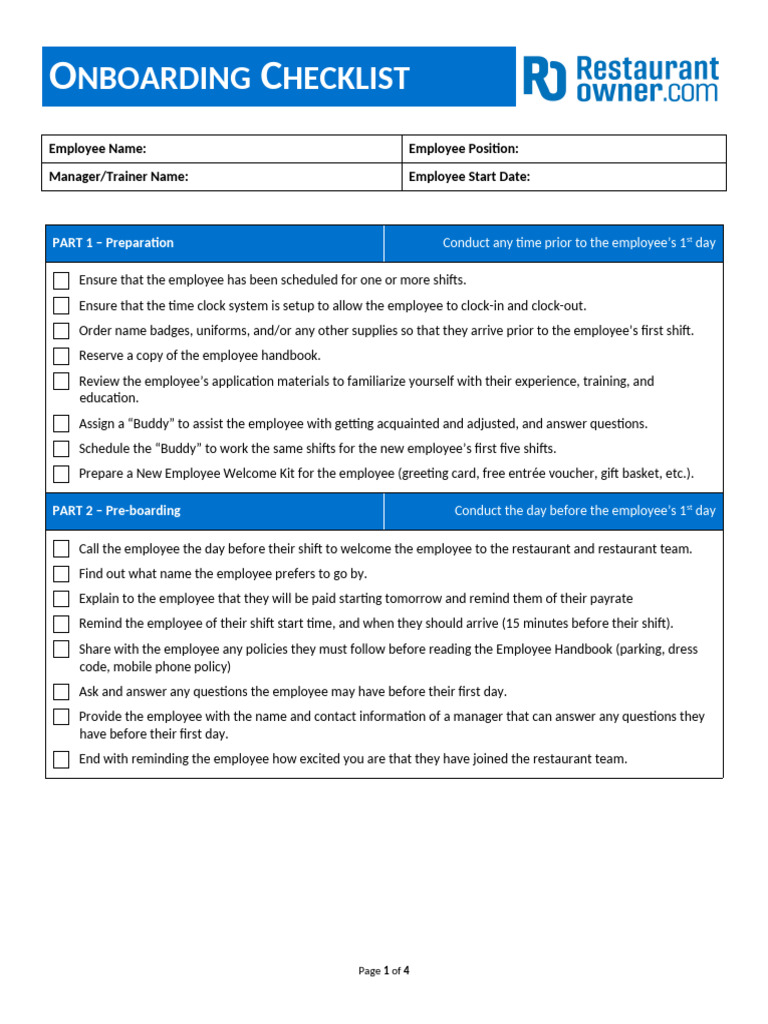 New Employee Onboarding Checklist | PDF | Employment | Business
